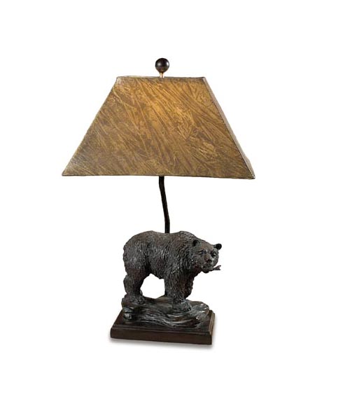 Bear With Fish Table Lamp